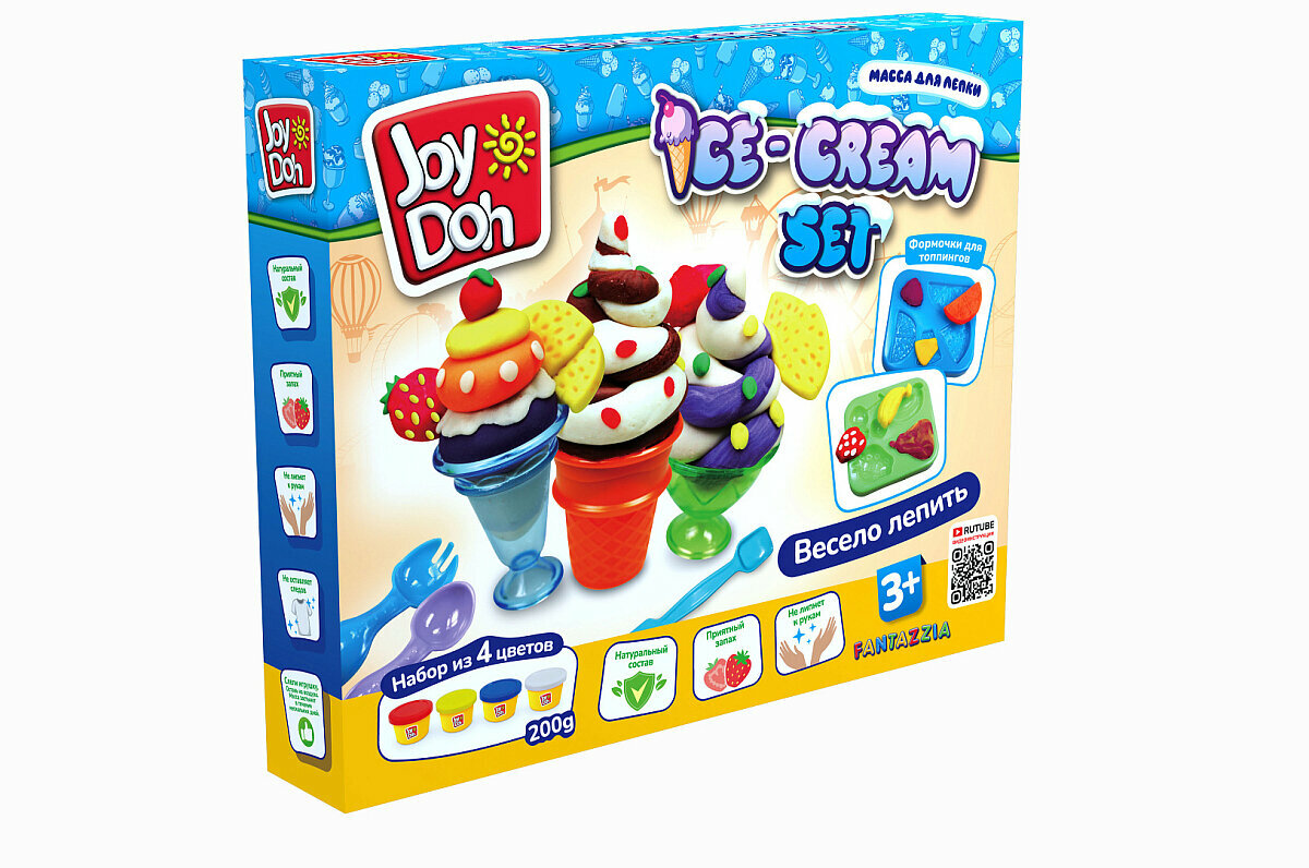 Масса для лепки Joy Doh набор ICE-CREAM SET Мороженое ICEC-200 pot