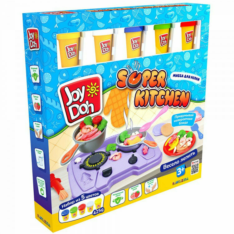 Масса для лепки Joy Doh набор SUPER KITCHEN Супер кухня KITC-425 pot