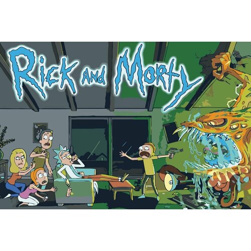 Картина по номерам Рик и Морти: Постер, 40x60 см, Живопись по Номерам
