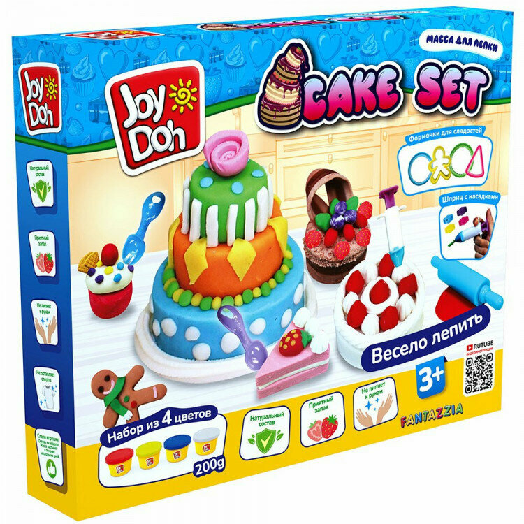 Масса для лепки Joy Doh набор CAKE SET Тортики CAKE-200 pot