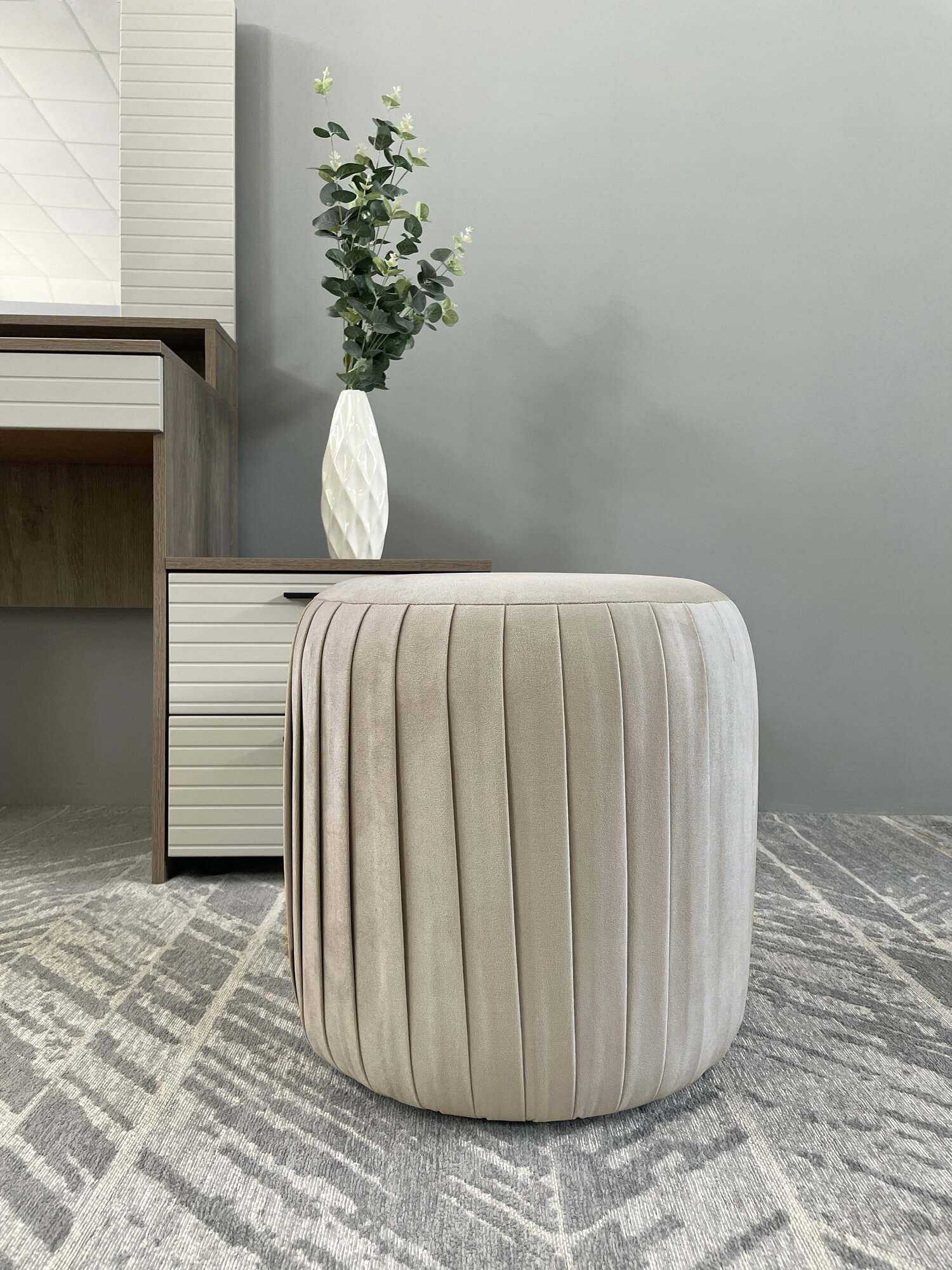 фото Пуф круглый Элика / пуфик в прихожую, в спальню / велюр