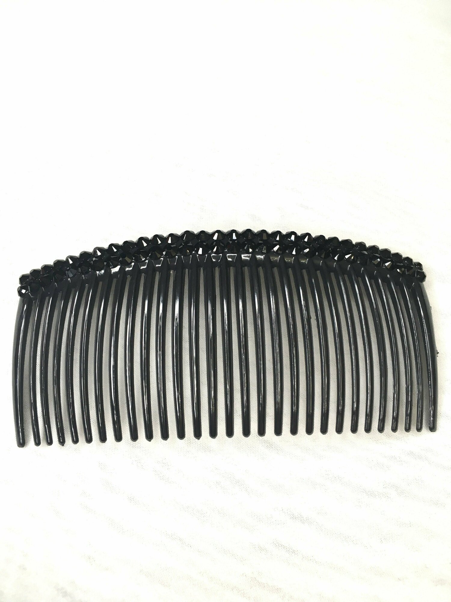 фото Гребешок для прически черный со стразами