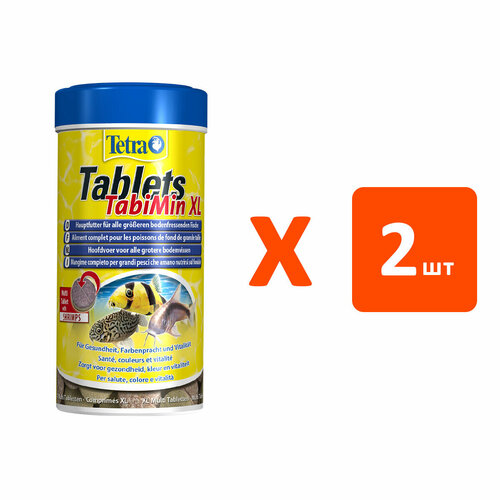 TETRA TABLETS TABIMIN XL корм таблетки для крупных донных рыб (133 т х 2 шт) tetra tabimin 18гр 58 таблеток таблетки для всех видов донных рыб