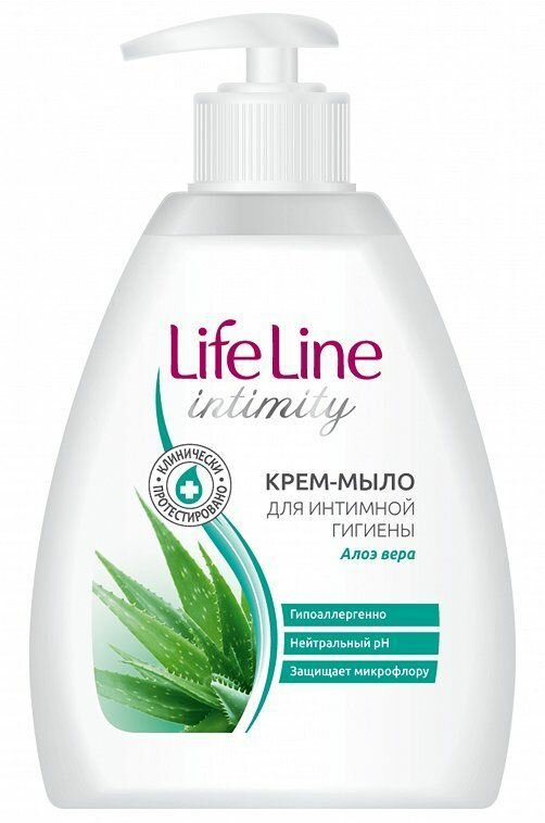 Жидкое крем-мыло для интимного ухода "Life Line. Алоэ Вера", 280 мл