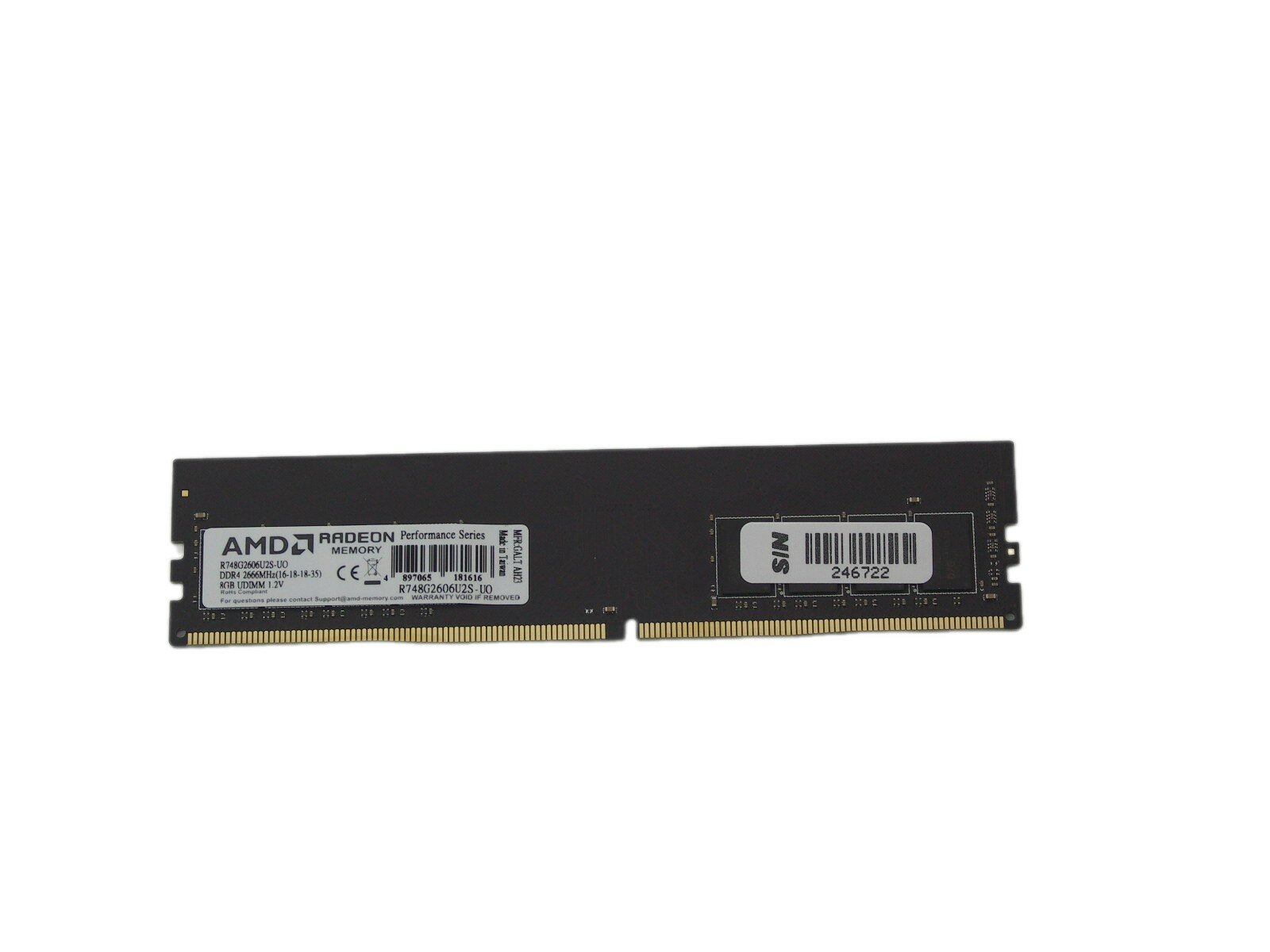 Модуль DIMM 8Gb (DDR4 2666MHz) *AMD* R748G2606U2S-UO