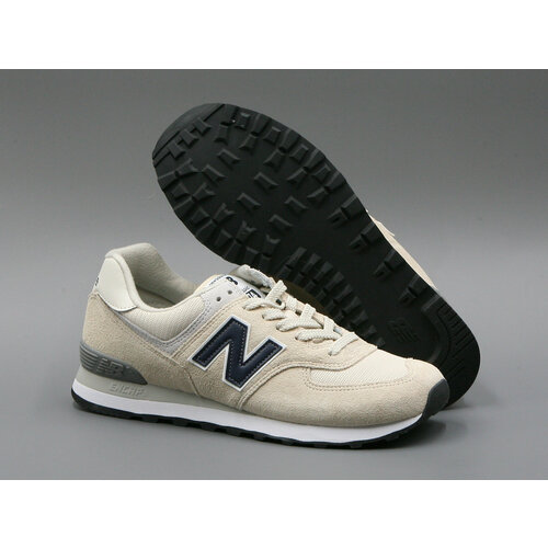 фото Кроссовки new balance 574 \ 574 classic, демисезон/лето, повседневные, полнота d, анатомическая стелька, нескользящая подошва, размер 10,5 us, бежевый