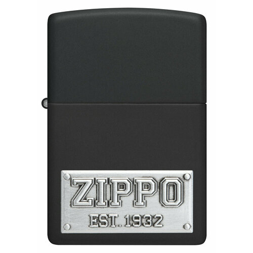 Оригинальная бензиновая зажигалка ZIPPO Classic 48689 License Plate с покрытием Black Matte - Номерной знак