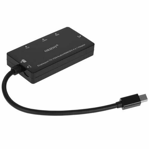 Переходник Orient mini DisplayPort - HDMI+VGA+DVI+Jack 3.5, 0.2 м вилка - розетка, версия 1.4, 1920х1200, 60 Гц