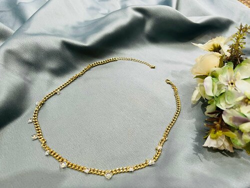 Чокер Fashion jewelry, длина 40 см., желтый, золотой