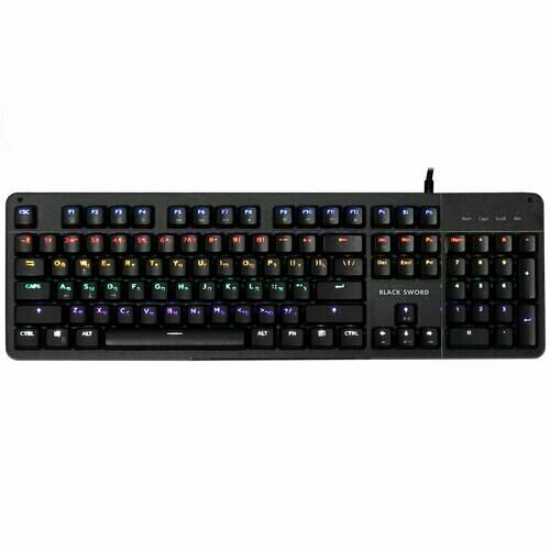 Клавиатура проводная DEXP Black Sword Rainbow механическая Outemu Red клавиш - 104 USB черная 573400₽