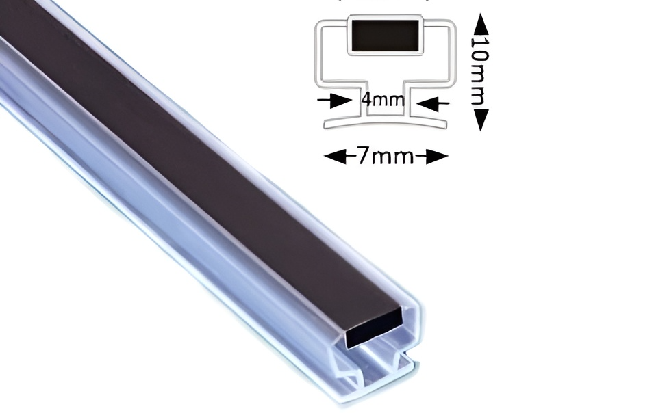 Магнитный уплотнитель для алюминиевого профиля душевой кабины MG13. Длина 2,2 метра. - фотография № 1