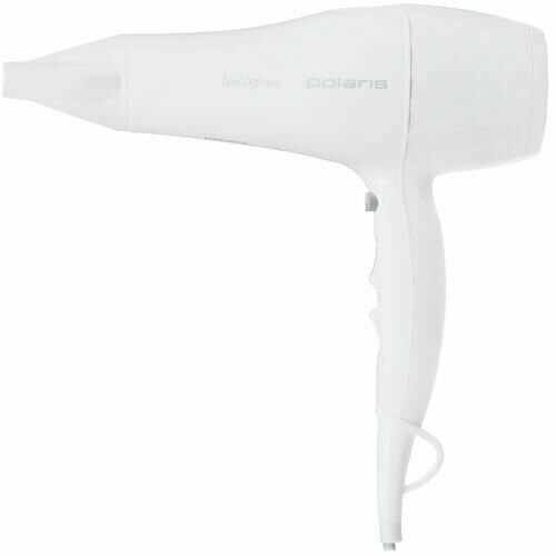Фен Polaris PHD 2250TDi белый полноразмерный 2200 Вт подача холодного воздуха генератор ионов турмалиновая ионизация шнур - 18 м 303200₽
