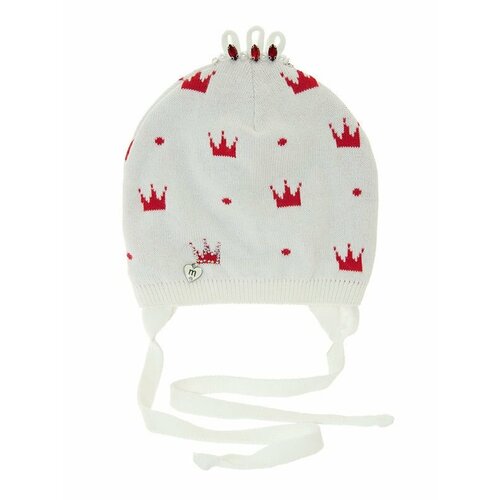 фото Шапка mialt, размер 46-48, красный, белый