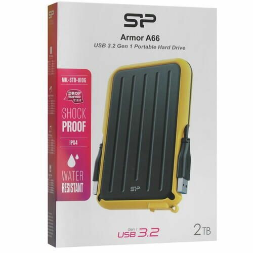 Внешний жесткий диск 2.5'' Silicon Power Armor A66, 2 TB, USB 3.2, жёлтый - фото №7