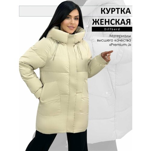 фото Куртка diffberd, размер 48, бежевый