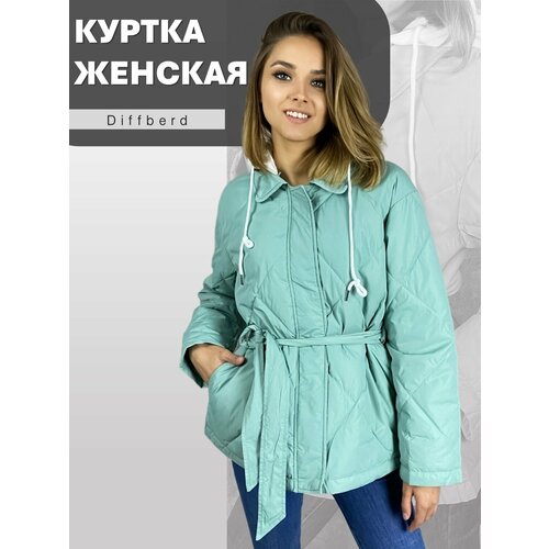 фото Куртка , размер 48, бирюзовый aura