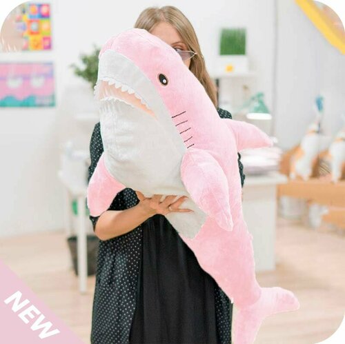Мягкая плюшевая игрушка Розовая Акула 100 см