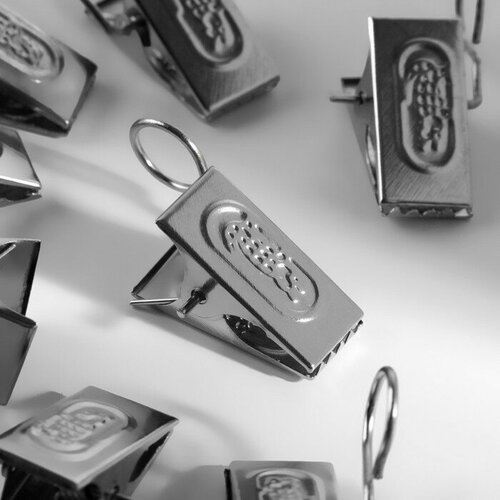 Зажим для штор 32 11 мм 20 шт цвет серебряный2 шт 396₽