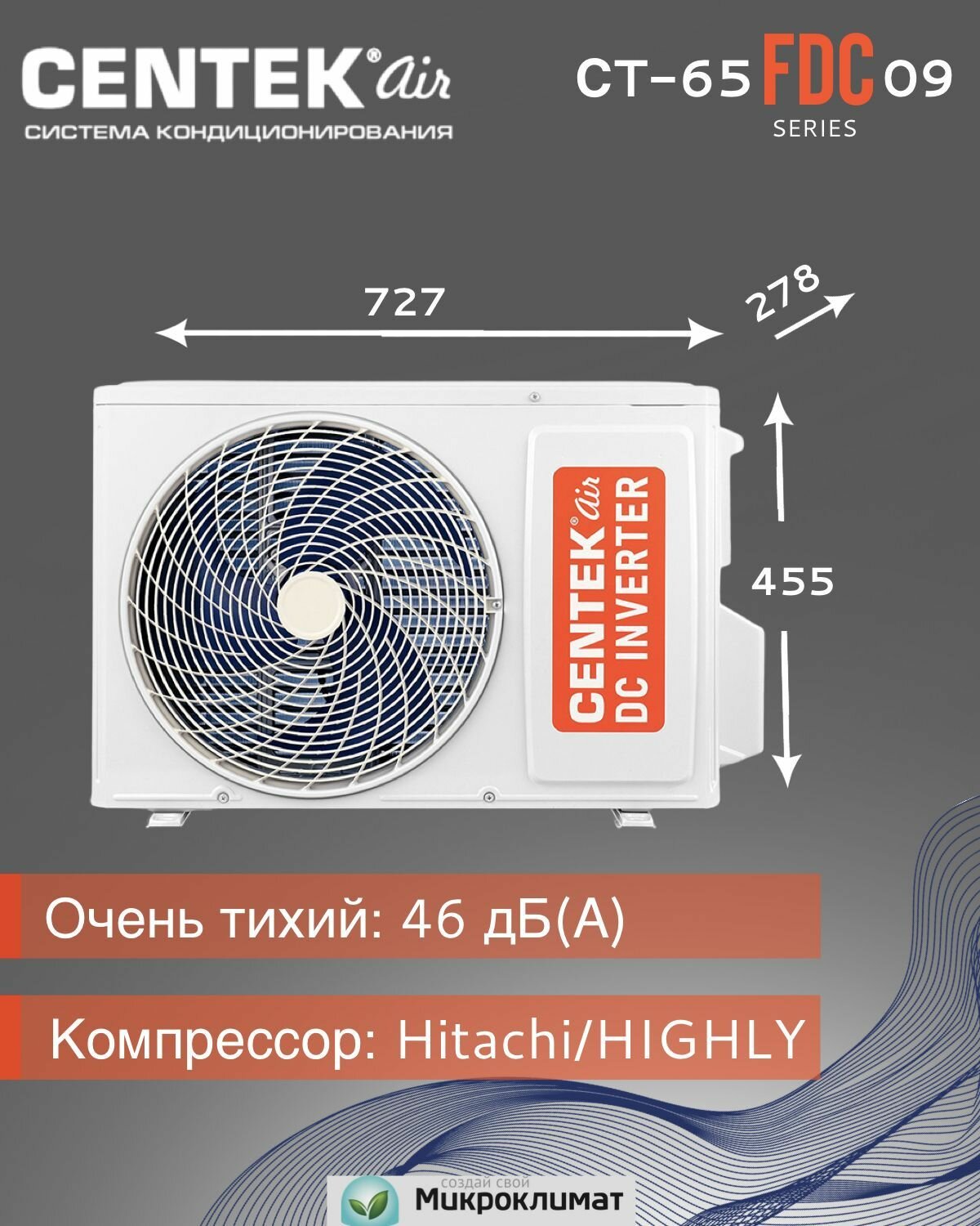 Настенный кондиционер Centek - фото №20