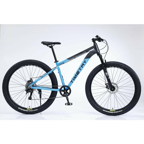 Велосипед Timetry ТТ113 27.5' 9s полуфэтбайк алюминиевая рама горный для активного отдыха Взрослый Подростковый Унисекс, черный/синий