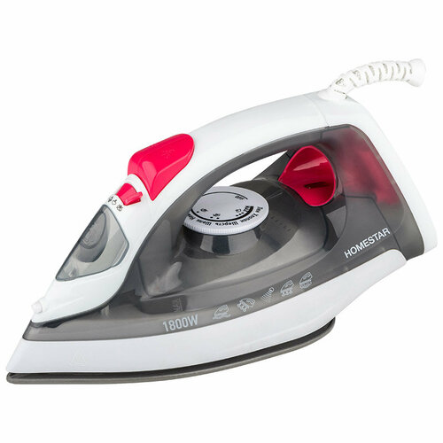 Утюг HomeStar HS-4012 серый 1800Вт пар спрей паровой удар самоочистка керам подошва 173600₽