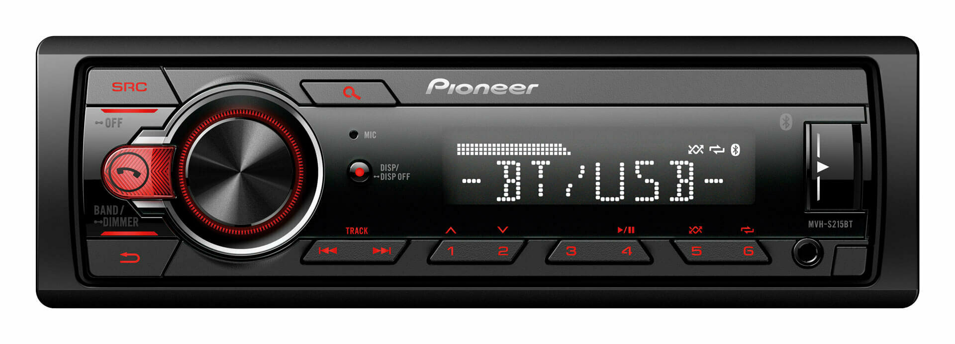 Автомагнитола Pioneer MVH-S215BT 1DIN 4x50Вт