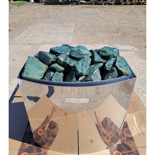 Нефрит колото-шлифованный сорт экстра камни для бани и сауны (фракция 4-8 см) упаковка 10 кг