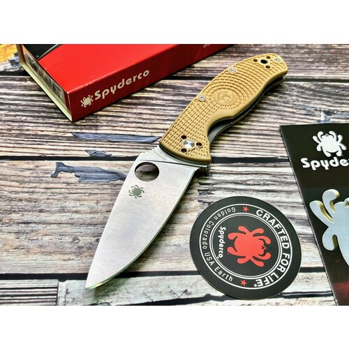 фото Нож складной spyderco tenacious, tan frn handle