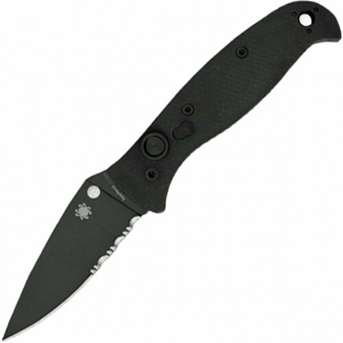 фото Нож складной spyderco sc165gpsbbk2 autonomy 2, black part serrated lc200n blade