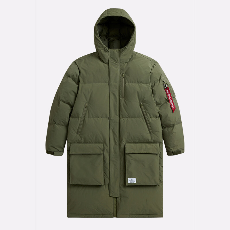 Куртка Alpha Industries Long Puffer Parka Размер S Мужской Зеленый