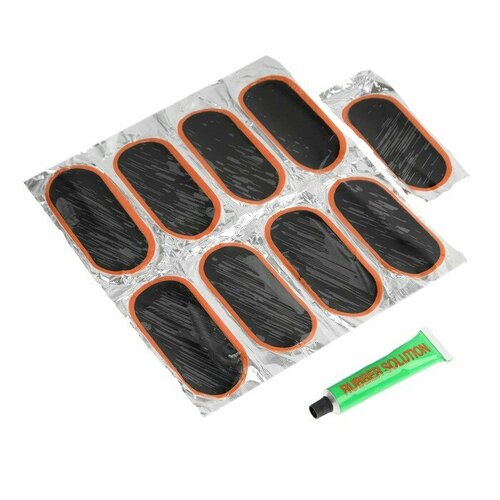 Набор заплаток для ремонта шин 9 шт клей10 шт 1278₽