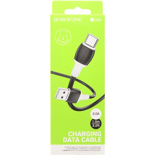 USB Кабель Type-C BOROFONE BX84, 1 м, 2A, Черный кабель borofone bx84 rise usb usb c 1 м 1 шт белый