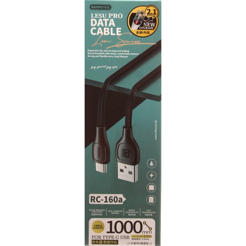 USB Кабель Type-C REMAX RC-160 (1м Черный) черный