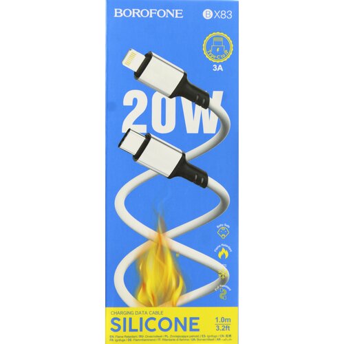 USB Кабель Type-C BOROFONE Power Delivery BX83, 20W (Type-C - Apple/iPhone), 1м. Белый кабель borofone bx83 famous usb type c usb type c 60w 1м белый