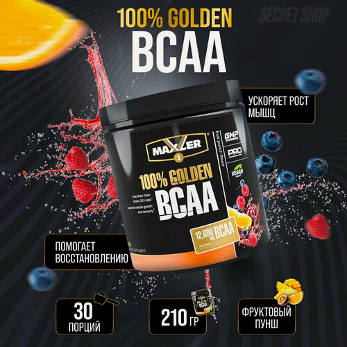 Изображение товара Аминокислотный комплекс Макслер БЦАА 100% Golden BCAA 210 грамм (Fruit Punch)