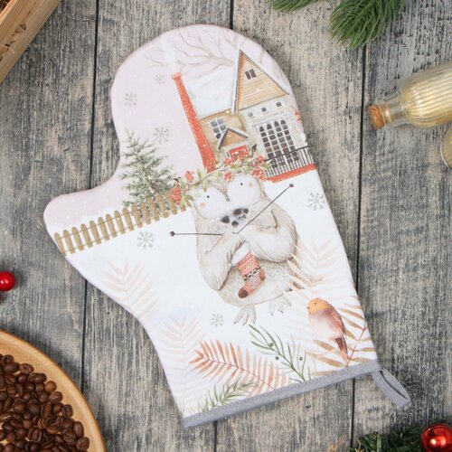 Варежка-прихватка Этель Звери в городе 20х28 см 100 хл ватин 250 гм2 559₽