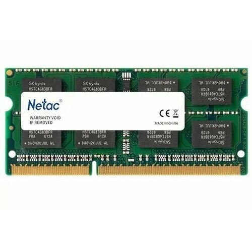 Оперативная память SO-DIMM DDR3L 8Gb PC12800 1600MHz CL11 135V Netac NTBSD3N16SP-08 177400₽