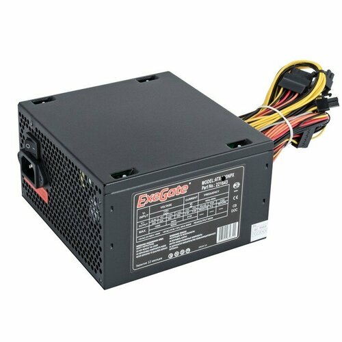 EXEGATE Блок питания EX292180RUS Блок питания 750W 750NPX ATX, 12cm fan, 24pin, 4pin, PCIe, 3xSATA, 2xIDE, FDD, black вентилятор e2e4 ot f120 3pm b 120 мм 3 pin 4 pin molex ot f120 3pm b