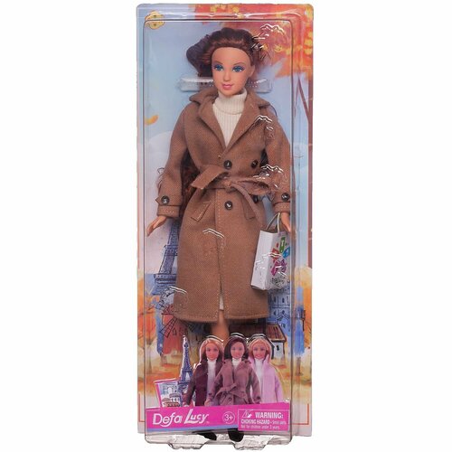 Кукла Defa Lucy Осень в городе 3 вида 29 см 8419d/коричневое