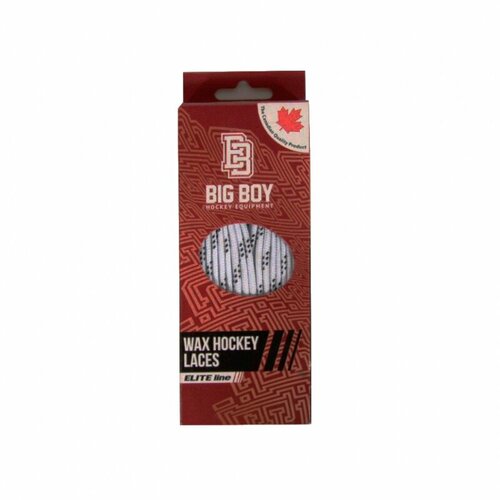 Шнурки для коньков BIG BOY Elite Line с пропиткой, арт. BB-LACES-EL-244WT, полиэстер, 244 см, белый