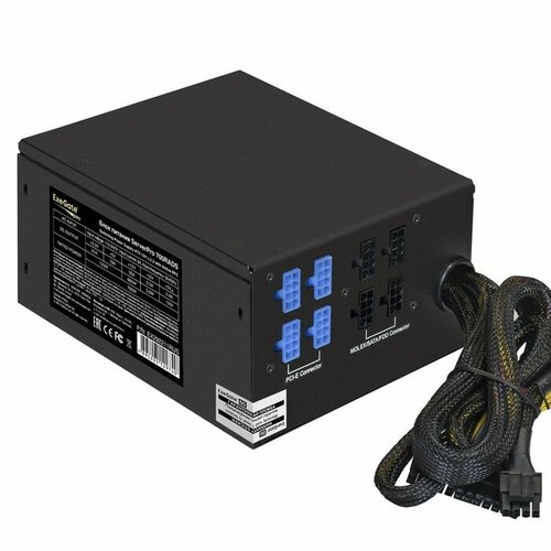 EXEGATE Блок питания EX292211RUS Серверный БП 700W ServerPRO-700RADS ATX, for 3U+ cases, APFC, КПД 80% 80 PLUS , 14cm fan, 24pin, 2 4+4 pin, PCIe,