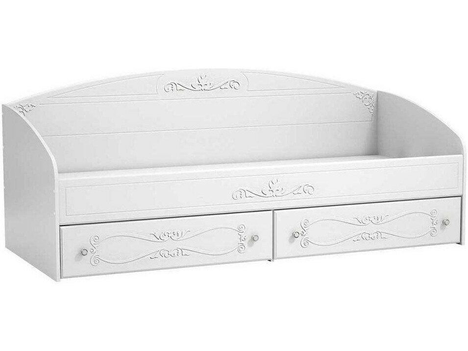 фото Кровать одинарная с ящиками Италия ИТ-11 белое дерево (Белый)