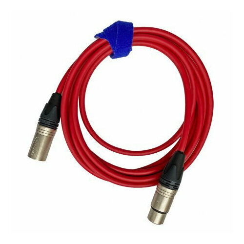 Кабель аудио 1xXLR - 1xXLR GS-PRO XLR3F-XLR3M red 1.0m