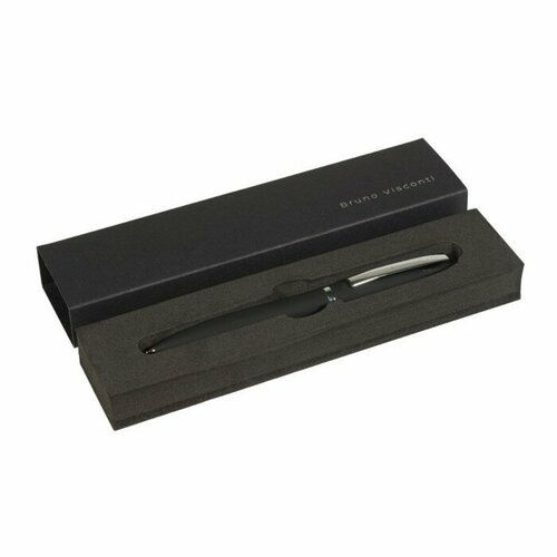 BrunoVisconti Ручка шариковая поворотная, 1.0 мм, BrunoVisconti PORTOFINO, стержень синий, металлический корпус Soft Touch чёрный, в футляре