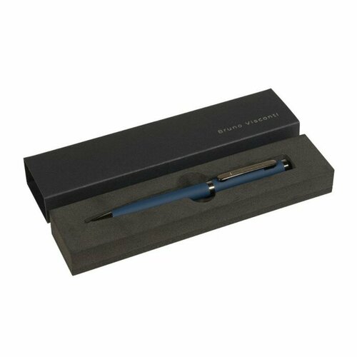 Ручка шариковая поворотная, 1.0 мм, BrunoVisconti FIRENZE, стержень синий, металлический корпус Soft Touch синий, в футляре