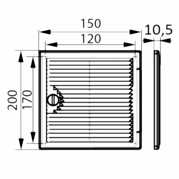 Вентиляционная решетка с дверцей 150х200 мм декофот ERA - фотография № 2