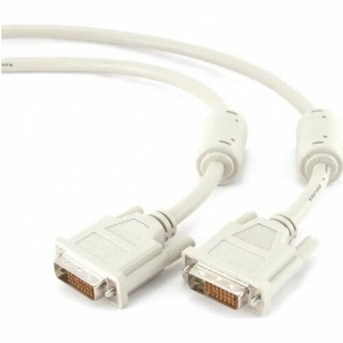 Кабель Bion DVI-D dual link 25M/25M, экран, ферритовые кольца, 1.8м переходник dvi d vga digital 25m 15f длина кабеля 0 2м bion [bxp a dvid vgaf 01] 1791171