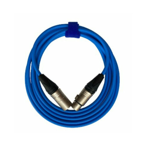 Кабель аудио 1xXLR - 1xXLR GS-PRO XLR3F-XLR3M blue 10m