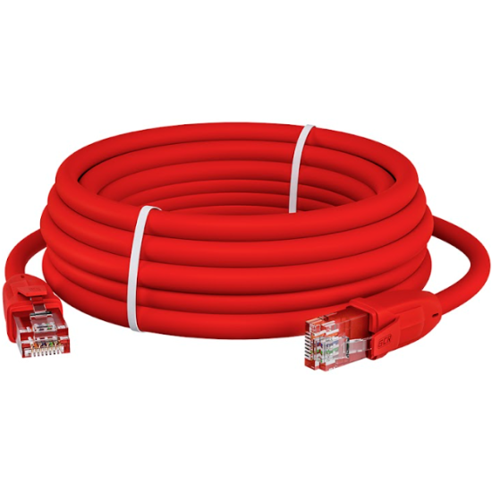 Патч-корд Gcr прямой 20.0m UTP кат.6, красный, 24 AWG, -52710