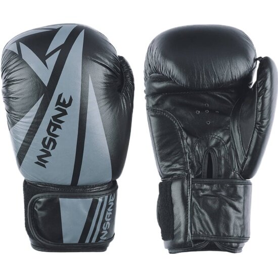 Перчатки боксёрские Insane ARES IN22-BG300, кожа, черный, 14 oz